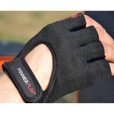 Рукавички для фітнесу та важкої атлетики PowerPlay 9077 Never Stop чорно-червоні M - 2 - Robinzon.ua