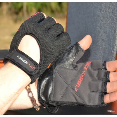 Рукавички для фітнесу та важкої атлетики PowerPlay 9077 Never Stop чорно-червоні M - 5 - Robinzon.ua