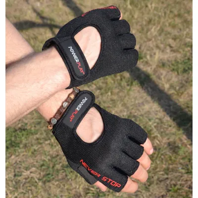 Рукавички для фітнесу та важкої атлетики PowerPlay 9077 Never Stop чорно-червоні M - 6 - Robinzon.ua