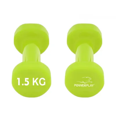 Гантели виниловые PowerPlay 2*1,5 кг. PP_4103 Зеленые (2шт. - пара) - 6 - Robinzon.ua