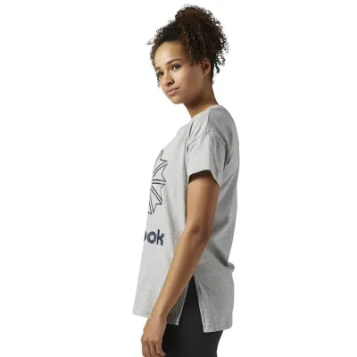 Женская майка Reebok F classic tee medium  grey heather (S) BQ2524 S - 3 - Robinzon.ua