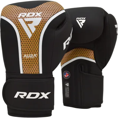 Боксерские перчатки RDX AURA PLUS T-17 Black Golden 14 унций (капа в комплекте) - 1 - Robinzon.ua