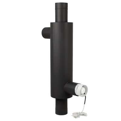 Теплообменник с возможностью принудительного обдува окрашенный нержавеющий черный 110мм - 1 - Robinzon.ua