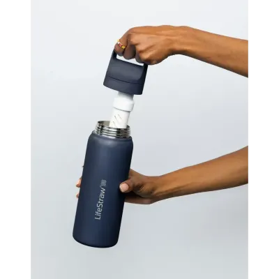 Пляшка-фільтр для води LifeStraw Go SS Filter Bottle, 1 л, Polar White (LSW LGV41SWHWW) - 4 - Robinzon.ua