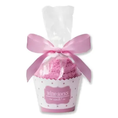 Подарункові шкарпетки RESTEQ "Капкейк" (кекси) з написом "Принеси вина" рожеві - 4 - Robinzon.ua