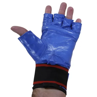 Перчатки шингарты кожаные SPRINTER на липучке синий - 3 - Robinzon.ua