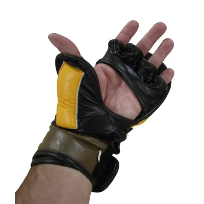 Перчатки для смешанных единоборств MMA Sprinter желто-черные - 3 - Robinzon.ua
