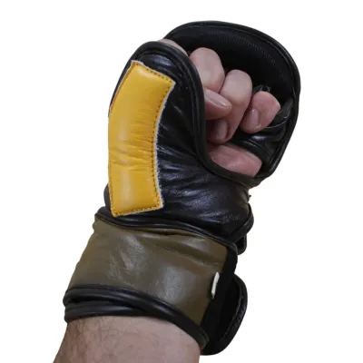 Перчатки для смешанных единоборств MMA Sprinter желто-черные - 4 - Robinzon.ua