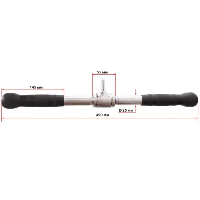 Рукоятка для тяги на трицепс и бицепс прямая обрезиненная 40 см TA-5703 хром - 4 Рукоятка для тяги на трицепс и бицепс прямая обрезиненная 40 см TA-5703 хром - 4 - Robinzon.ua
