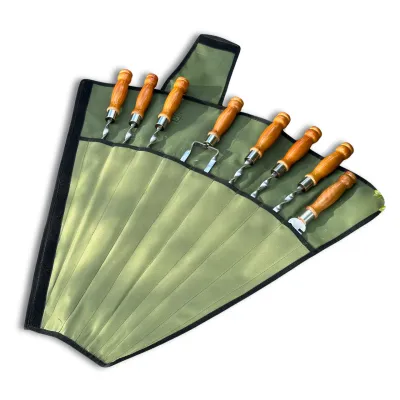 Набор шампуров Лира 6/1/1 светлая ручка в зеленом чехле - 1 - Robinzon.ua