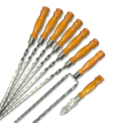 Набор шампуров Лира 6/1/1 светлая ручка в зеленом чехле - 2 - Robinzon.ua