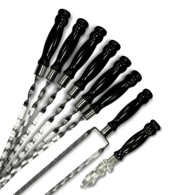 Набор шампуров Лира 6/1/1 черная ручка в зеленом чехле - 2 - Robinzon.ua