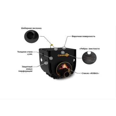 Булерьян «Canada» с варочной поверхностью «02» c термостойким стеклом - 1 - Robinzon.ua