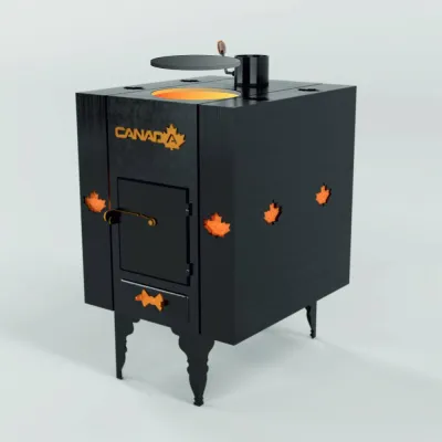Піч дров'яна «Canada» з теплоакумулятором і захисним кожухом LUX - 1 - Robinzon.ua