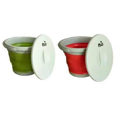 Ведро TRAMP складное силиконовое с крышкой 5л терракотовое TRC-127 - 4 - Robinzon.ua