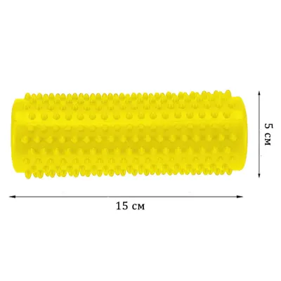 Массажный цилиндр EasyFit Spindle с шипами желтый - 1 - Robinzon.ua