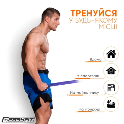 Резиновая петля EasyFit 50-110 кг Синяя - 1 Резиновая петля EasyFit 50-110 кг Синяя - 1 - Robinzon.ua