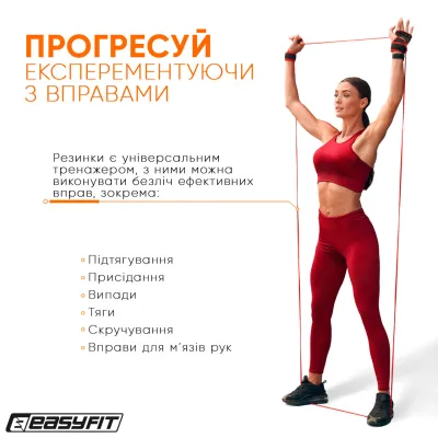 Резиновая петля EasyFit 2-15 кг красная - 2 Резиновая петля EasyFit 2-15 кг красная - 2 - Robinzon.ua