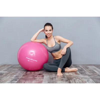 Мяч для фитнеса (фитбол) Power System PS-4013 &Oslash;75 cm PRO Gymball Pink - 4 - Robinzon.ua
