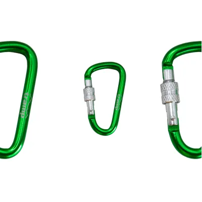 Карабин Tramp алюминиевый, размер 7 см, с муфтой, зеленый UTRA-302-green - 2 - Robinzon.ua