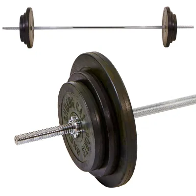 Штанга прямая с обрезиненными блинами на 83 кг длина-1,8м SPORTS 1139-83R - 1 - Robinzon.ua