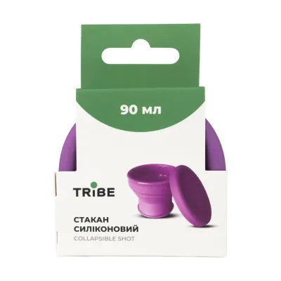 Стакан Tribe Collapsible Shot 90 мл з кришкою силіконовий T-FF-0030, plum - 3 - Robinzon.ua