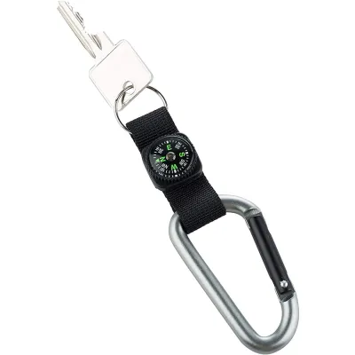 Munkees 3228 карабин 8 mm with strap, compass, keyring grey - 1 - Robinzon.ua