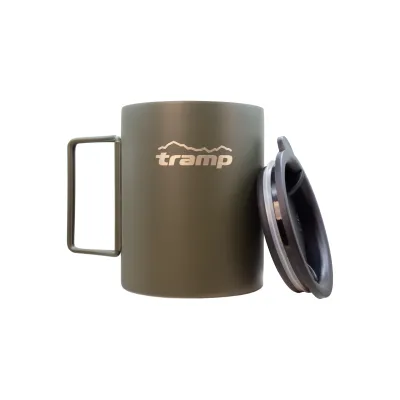 Термокружка Tramp со складными ручками и поилкой 400 мл UTRC-137-olive - 2 - Robinzon.ua