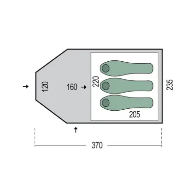 Палатка трёхместная Pinguin Campus 3, Green (PNG 125.3) - 1 - Robinzon.ua