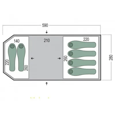 Намет шестимісний Pinguin Omega 6, Green (PNG 128.6.Green) - 1 - Robinzon.ua