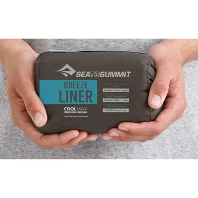 Вкладыш в спальник Sea to Summit Breeze Sleeping Bag Liner, Mummy w/ Drawcord - Compact, Blue Atoll (STS ASL031081-190202) - 6 - Robinzon.ua
