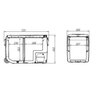 Компресорний автохолодильник Alpicool T50 (LG) (двокамерний, 50 літрів). Режим роботи до -20℃. Живлення 12, 24, 220 вольт - 6 - Robinzon.ua