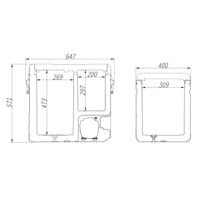 Компресорний автохолодильник Alpicool TW55. Двокамерний. Охолодження до -20℃, живлення 12, 24, 220 вольт - 2 - Robinzon.ua