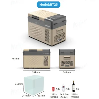 Компресорний автохолодильник Alpicool RT25 (24 літри). До -20℃. Живлення 12, 24, 220В, вбудована батарея - 4 - Robinzon.ua