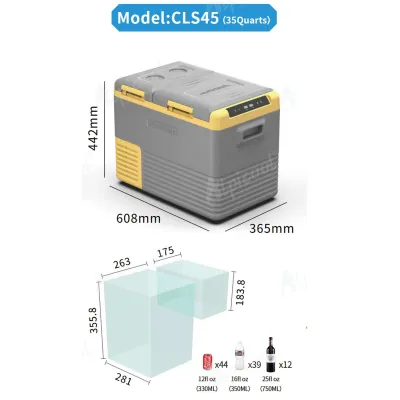 Компресорний автохолодильник Alpicool CLS45. Двокамерний. Охолодження до -20℃, живлення 12, 24, 220 вольт - 4 - Robinzon.ua