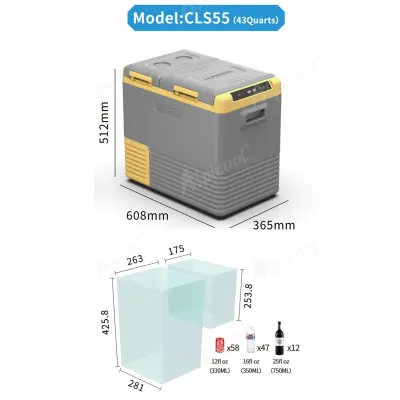 Компресорний автохолодильник Alpicool CLS55. Двокамерний. Охолодження до -20℃, живлення 12, 24, 220 вольт - 5 - Robinzon.ua