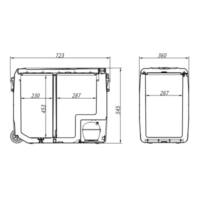 Компресорний автохолодильник Alpicool T60 (LG) (двокамерний, 60 літрів). Охолодження до -20℃. Живлення 12, 24, 220 вольт - 6 - Robinzon.ua