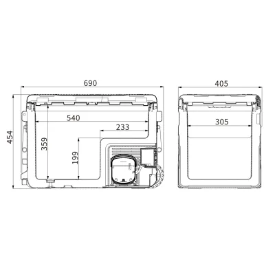 Компресорний автохолодильник Alpicool U45E (45 літрів). Охолодження до -20℃. Живлення 12, 24, 220 вольт - 5 - Robinzon.ua