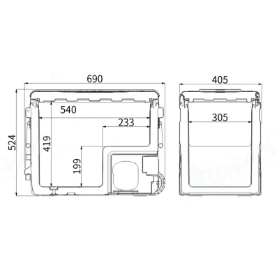Компресорний автохолодильник Alpicool U55E (55 літрів). Охолодження до -20℃. Живлення 12, 24, 220 вольт - 4 - Robinzon.ua