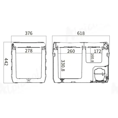 Компрессорный автохолодильник Alpicool NLS45 (31 литр). Двухкамерный. До -20℃. Питание - 12, 24, 220 вольт - 2 - Robinzon.ua