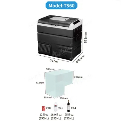 Компрессорный автохолодильник Alpicool TS60 (LG Compressor). 60 литров. До -20℃. Питание - 12, 24, 220 вольт - 5 Компрессорный автохолодильник Alpicool TS60 (LG Compressor). 60 литров. До -20℃. Питание - 12, 24, 220 вольт - 5 - Robinzon.ua