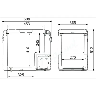 Компрессорный автохолодильник Alpicool CL50G (45 литров, LG Compressor). До -20℃, (12, 24, 220 вольт) - 3 - Robinzon.ua