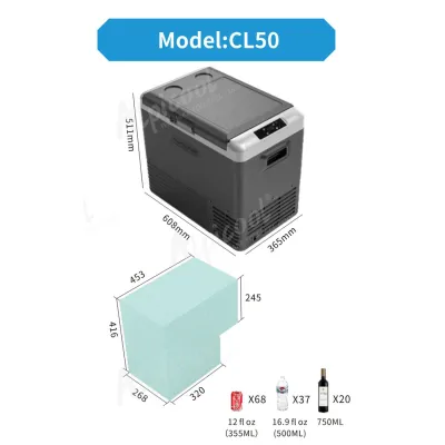 Компрессорный автохолодильник Alpicool CL50G (45 литров, LG Compressor). До -20℃, (12, 24, 220 вольт) - 6 - Robinzon.ua