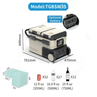 Компрессорный автохолодильник Alpicool TGBSW35 (LG). 38 литров. Двухкамерный. До -20℃. (12, 24, 220 вольт) - 5 Компрессорный автохолодильник Alpicool TGBSW35 (LG). 38 литров. Двухкамерный. До -20℃. (12, 24, 220 вольт) - 5 - Robinzon.ua