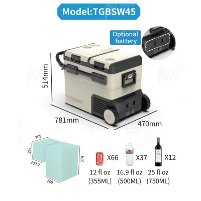 Компрессорный автохолодильник Alpicool TGBSW45 (LG). 47 литров. Двухкамерный. До -20℃. (12, 24, 220 вольт) - 5 Компрессорный автохолодильник Alpicool TGBSW45 (LG). 47 литров. Двухкамерный. До -20℃. (12, 24, 220 вольт) - 5 - Robinzon.ua