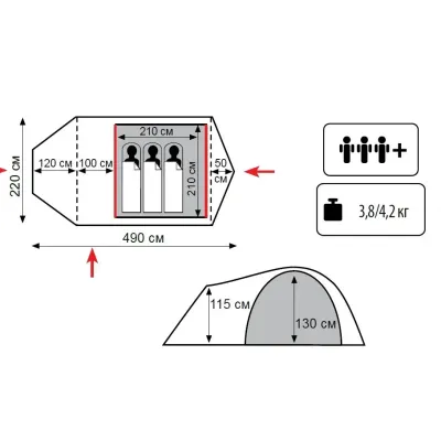 Намет Tramp Lite Twister 3 пісочний - 2 Намет Tramp Lite Twister 3 пісочний - 2 - Robinzon.ua