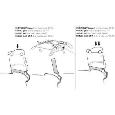Монтажний комплект Thule 1166 для Suzuki Swift (mkI) 1999-2004 / Kei (mkI) 1998-2000 / Ignis (mkI); Chevrolet Cruze (mkI) 2000-2004 (TH 141166) - 1 - Robinzon.ua