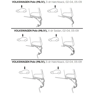 Монтажний комплект Thule 1589 для Volkswagen Polo (mk IV)(хетчбек і седан) 2002-2009 (TH 141589) - 1 - Robinzon.ua