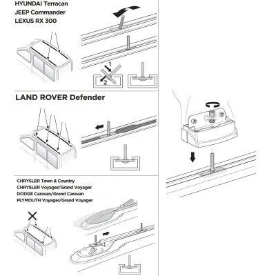 Монтажный комплект Thule 3040 для Lexus RX (mkI) 1998-2003; Jeep Commander (XK) 2006-2010; Chrysler/Dodge Voyager (mkIV) 2006-2007; Hyundai Terracan (mkI) 2001-2007 (TH 183040) - 1 - Robinzon.ua