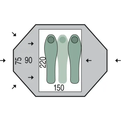 Намет двомісний Pinguin Taifun 2, Green (PNG 134.2) - 3 - Robinzon.ua